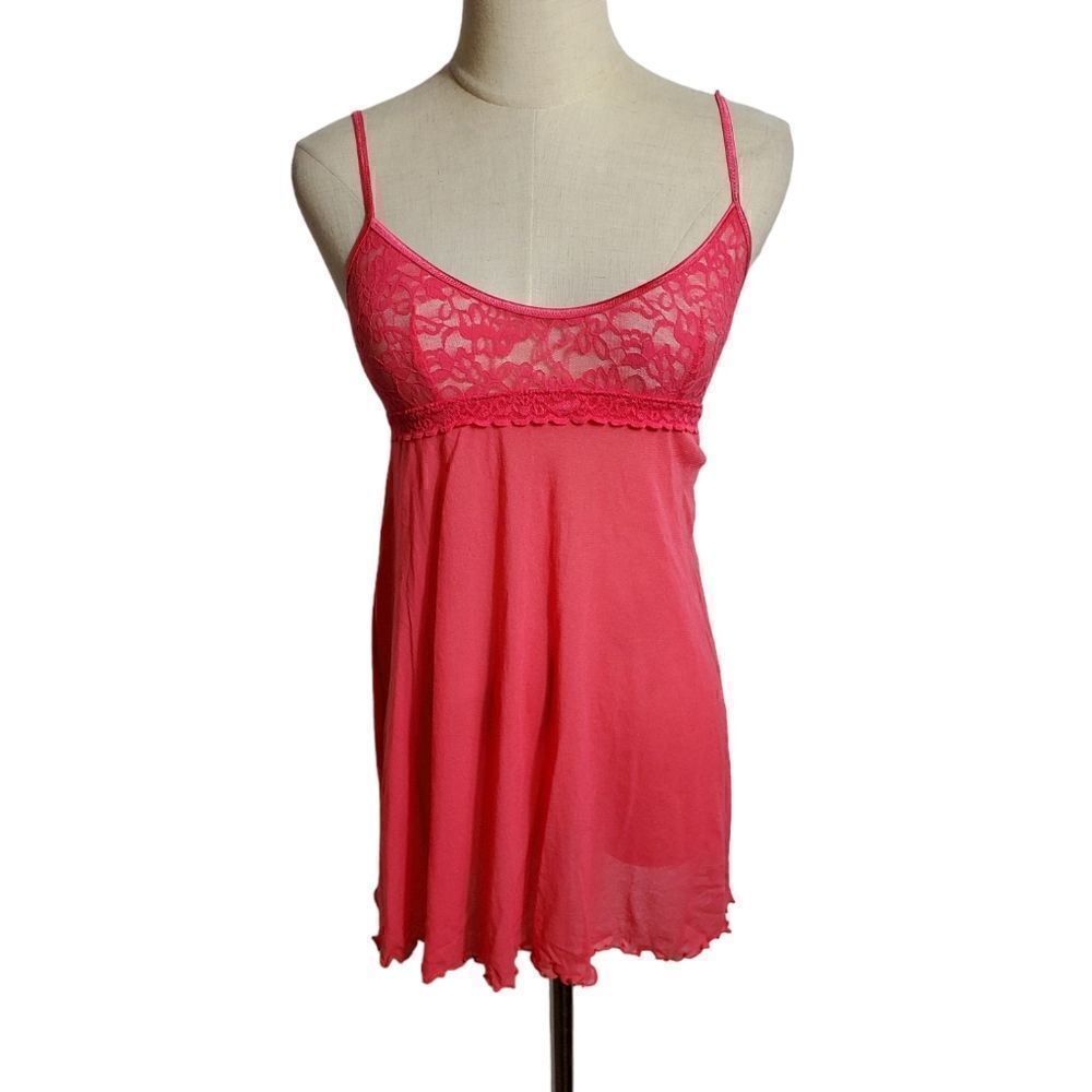 Victoria's Secret Red Lace  Sheer Nightie Dress